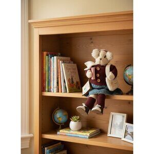 Handcrafted Thread Bears First Edition Collectible Plush  Maroon Sweater & Denim